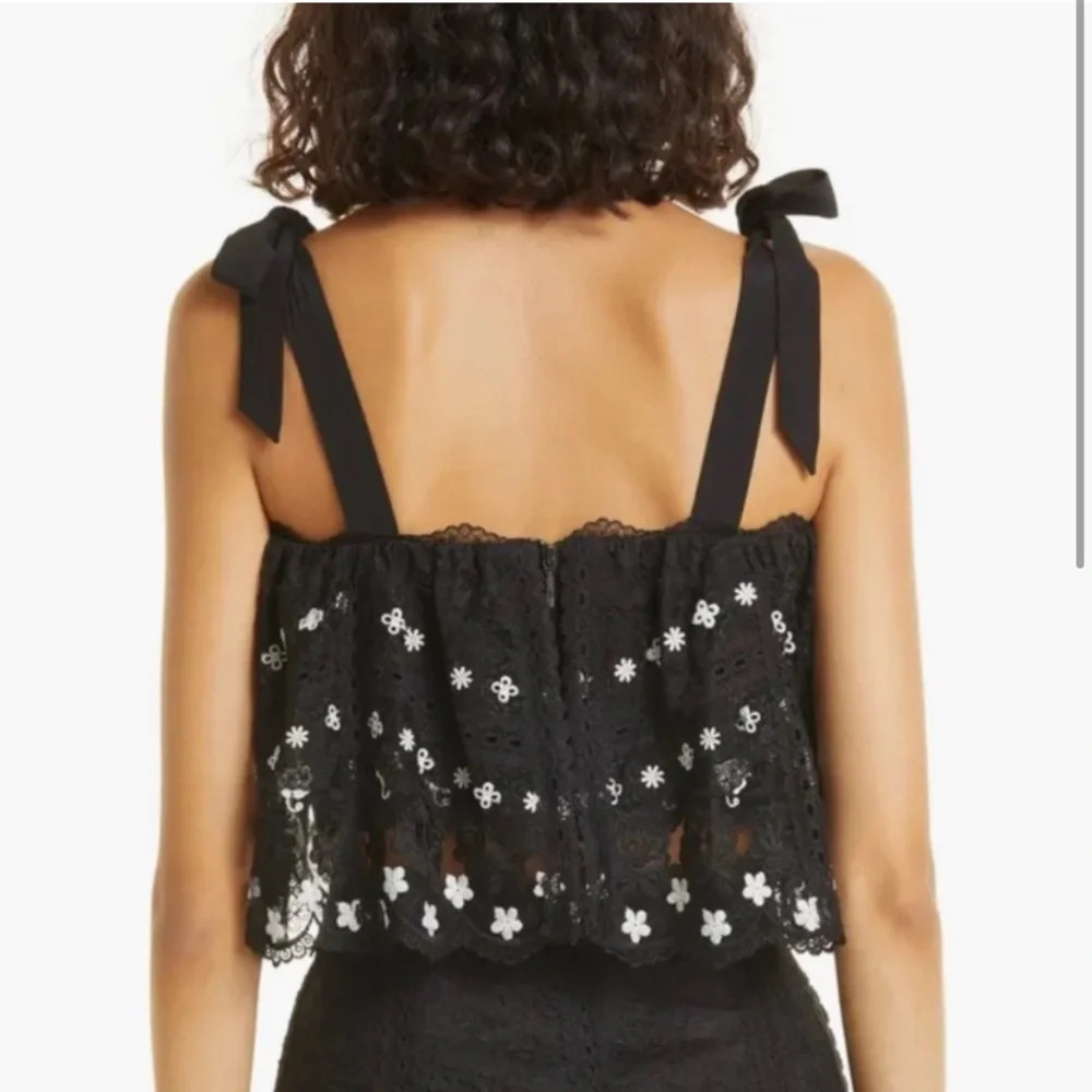 Saloni Jemi Tie Strap Silk Blend Top in Black Size 10 NWOT - Picture 2 of 6